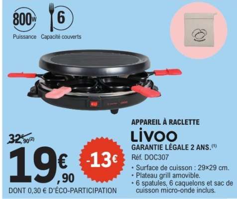 Appareil à raclette Livoo