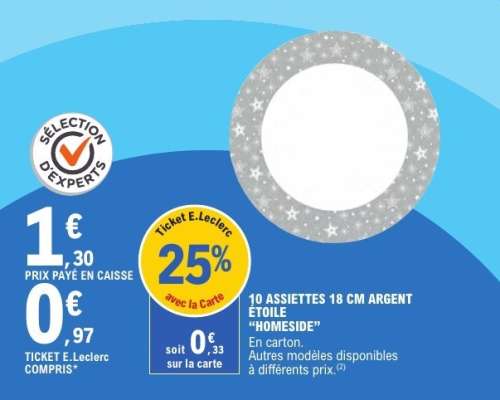 10 ASSIETTES 18 CM ARGENT ETOILE “HOMESIDE”