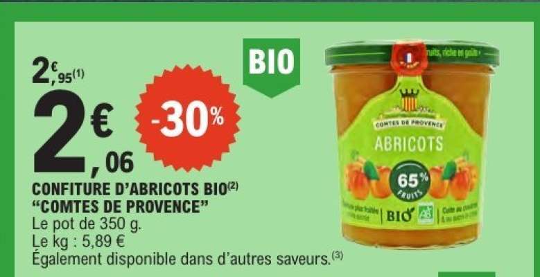 Confiture d'abricots bio "Comtes de Provence"
