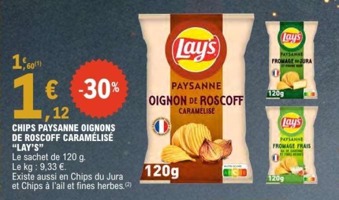 CHIPS PAYSANNE OIGNONS DE ROSCOFF CARAMÉLISÉ “LAY’S”