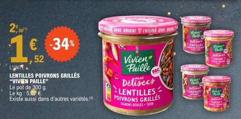LENTILLES POIVRONS GRILLÉS "VIVIEN PAILLE"