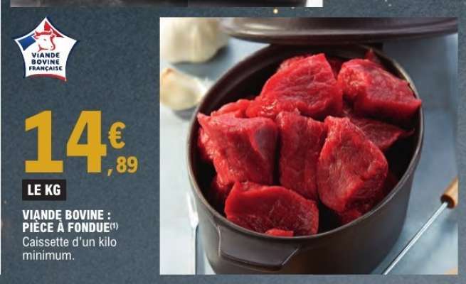Viande bovine : pièce à fondue