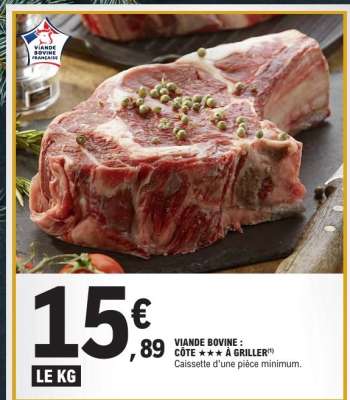 Viande Bovine : Côte à Griller