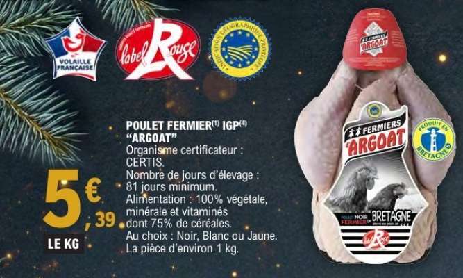 POULET FERMIER IGP 'ARGOAT'