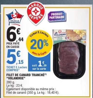 FILET DE CANARD TRANCHÉ “VOLANDRIE”