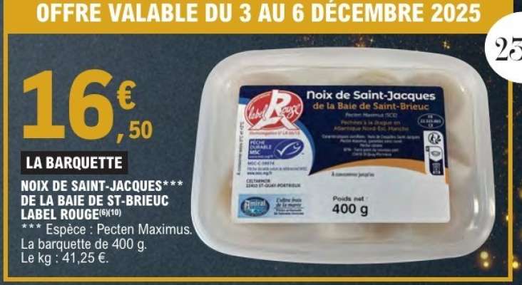 Noix de Saint-Jacques de la Baie de St-Brieuc Label Rouge