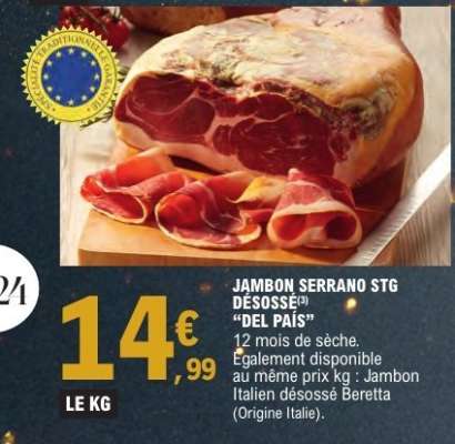 JAMBON SERRANO STG DÉSOSSÉ 'DEL PAÍS'