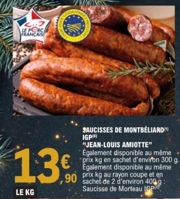 Saucisses de Montbeliard IGP
