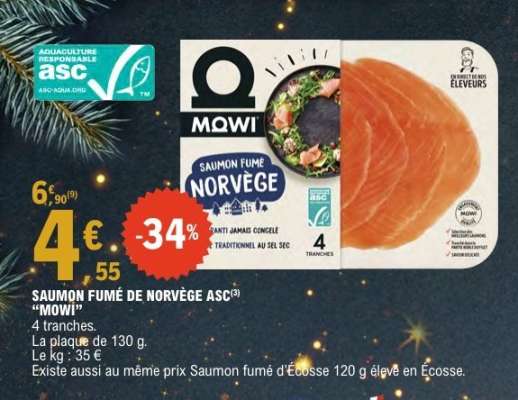 SAUMON FUMÉ DE NORVÈGE ASC “MOWI”