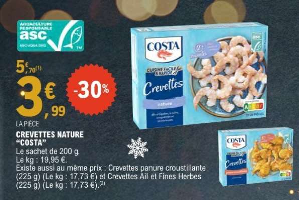 CREVETTES NATURE "COSTA"