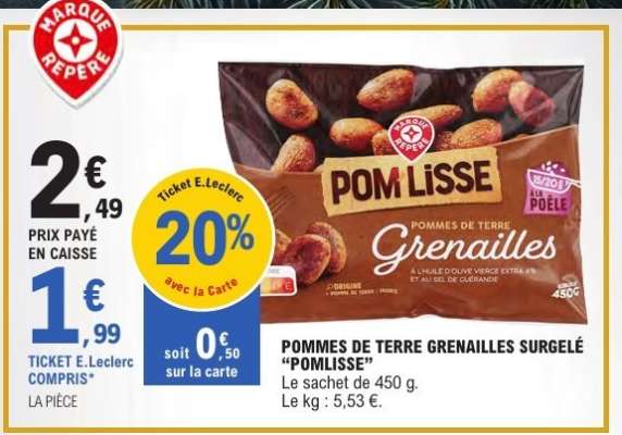 POMMES DE TERRE GRENAILLES SURGELÉ “POMLISSE”