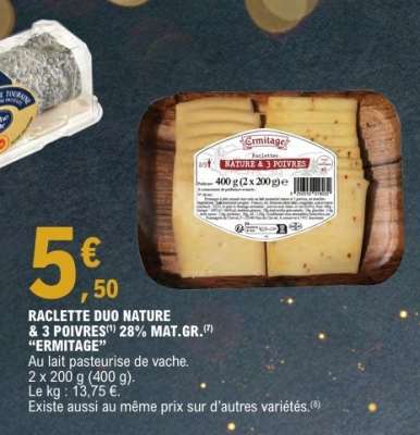 RACLETTE DUO NATURE & 3 POIVRES