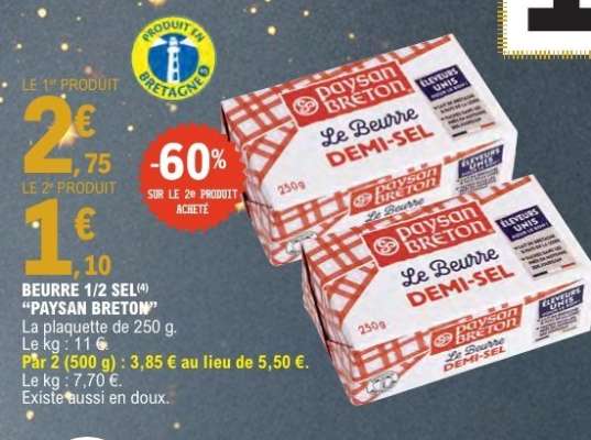 BEURRE 1/2 SEL 'PAYSAN BRETON'