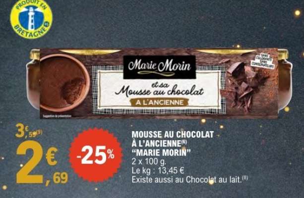 Mousse Au Chocolat À L'ancienne Marie Morin