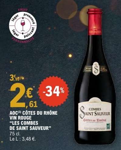 CÔTES DU RHÔNE VIN ROUGE “LES COMBES DE SAINT SAUVEUR”