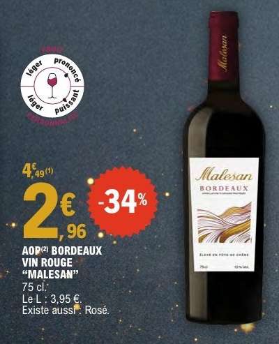 AOP Bordeaux Vin Rouge 'Malesan'