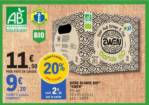 BIÈRE BLONDE BIO "AWEN"