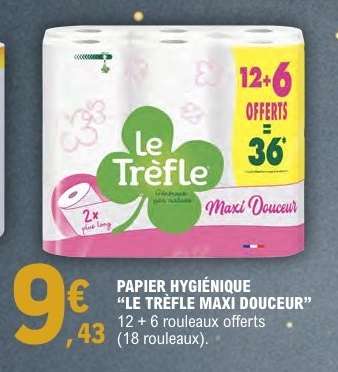 PAPIER HYGIÉNIQUE “LE TRÉFLE MAXI DOUCEUR”