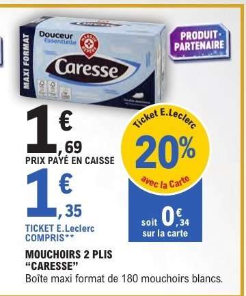 MOUCHOIRS 2 PLIS “CARESSE”