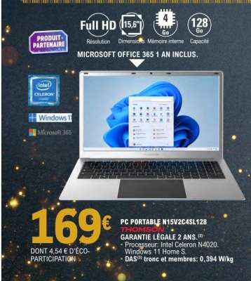 PC PORTABLE N15V2C4SL128 THOMSON