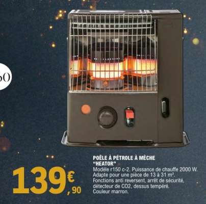 POÊLE À PÉTROLE À MÈCHE "HEATOR"