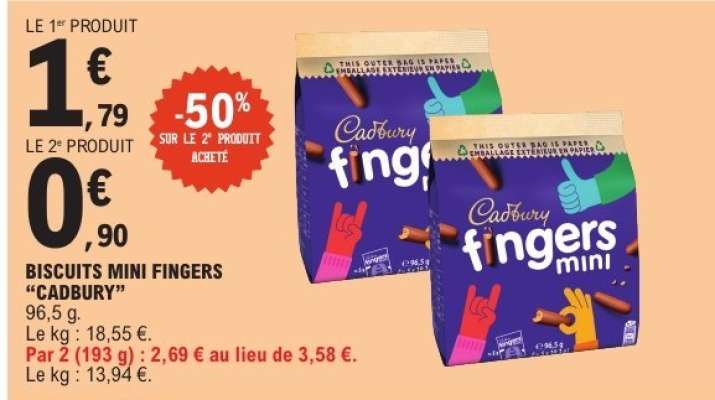 Biscuits Mini Fingers 'Cadbury'
