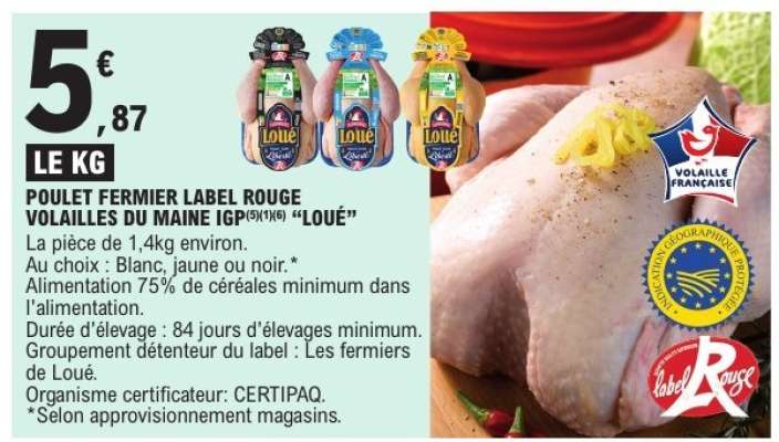 Poulet Fermier Label Rouge Volailles du Maine IGP 'Loué'