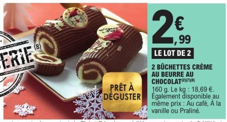 2 Bûchettes Crème au Beurre au Chocolat