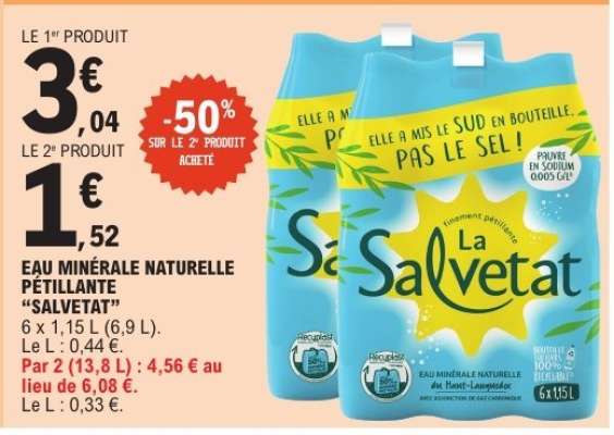 Eau Minérale Naturelle Pétillante "Salvetat"