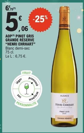 AOP PINOT GRIS GRANDE RÉSERVE 'HENRI ERHHART'