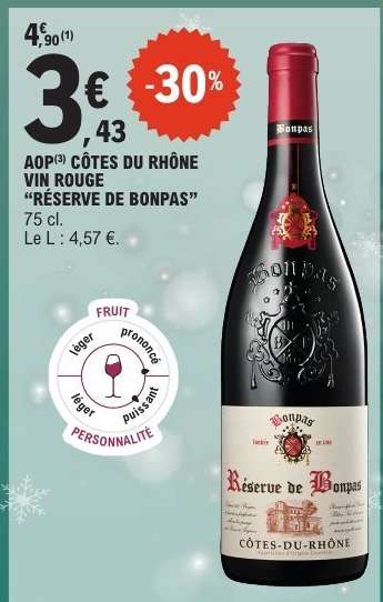 AOP CÔTES DU RHÔNE VIN ROUGE "RÉSERVE DE BONPAS"