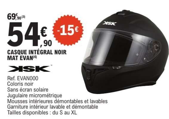 CASQUE INTÉGRAL NOIR MAT EVAN