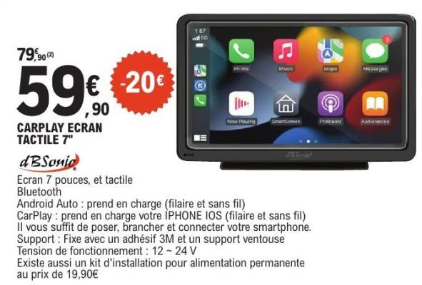CARPLAY ECRAN TACTILE 7"