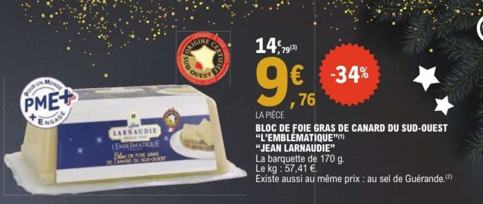 BLOC DE FOIE GRAS DE CANARD DU SUD-OUEST "L'EMBLÉMATIQUE" "JEAN LARNAUDIE"