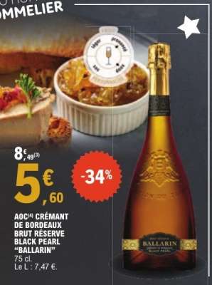AOC Crémant de Bordeaux Brut Réserve Black Pearl 'Ballarin'