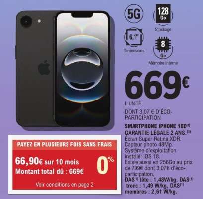 SMARTPHONE IPHONE 16E(2)