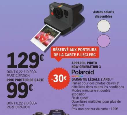 Polaroid Appareil Photo Now Generation 3