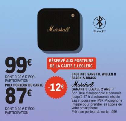 ENCEINTE SANS FIL WILLEN II BLACK & BRASS