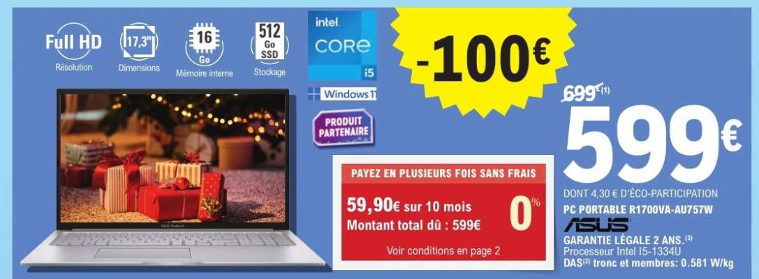 PC PORTABLE R1700VA-AU757W