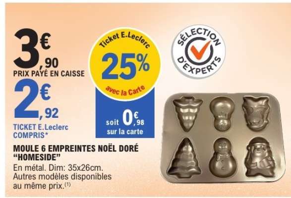 Moule 6 empreintes Noël doré 'Homeside'