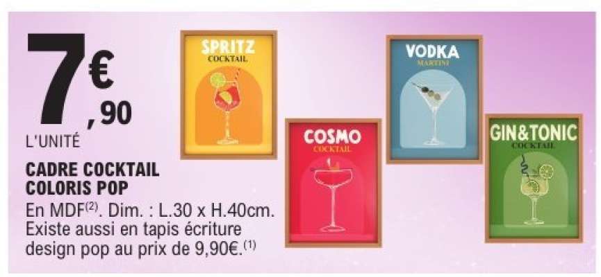 CADRE COCKTAIL COLORIS POP