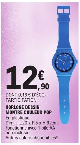 HORLOGE DESSIN MONTRE COULEUR POP