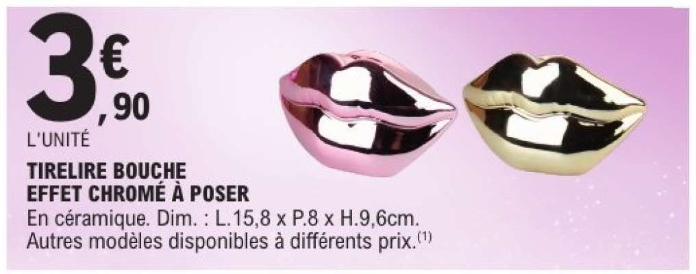 TIRELIRE BOUCHE EFFET CHROMÉ À POSER