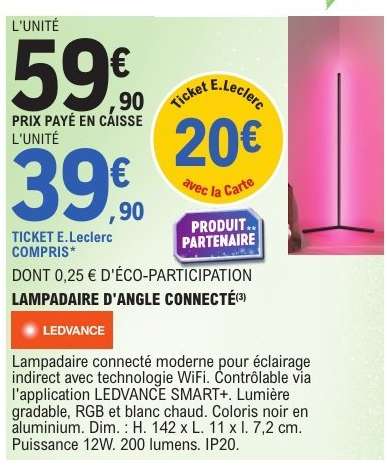 LAMPADAIRE D'ANGLE CONNECTÉ