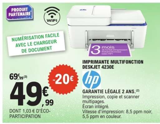 IMPRIMANTE MULTIFONCTION DESKJET 4230E