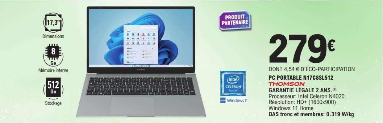 PC PORTABLE N17CBS512 THOMSON