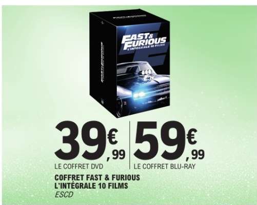 COFFRET FAST & FURIOUS L'INTÉGRALE 10 FILMS