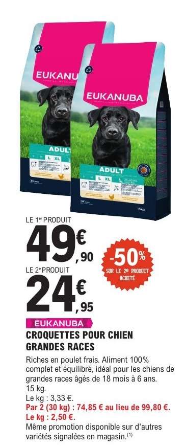 EUKANUBA CROQUETTES POUR CHIEN GRANDES RACES