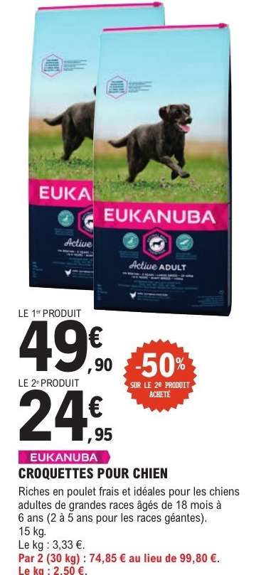 EUKANUBA CROQUETTES POUR CHIEN