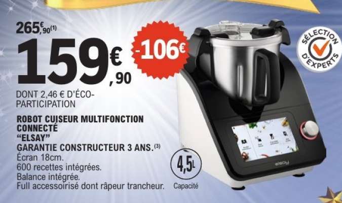 Robot cuiseur multifonction connecté "Elsay"